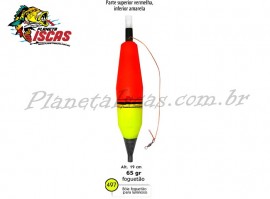 Bóia Torpedo Barão Charuto N497 Para Luz Química - 19cm 65g Vermelha/Amarela