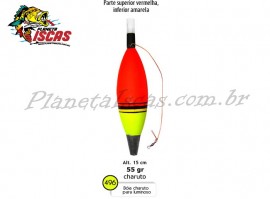 Bóia Torpedo Barão Charuto N496 Para Luz Química - 15cm 55g Vermelha/Amarela