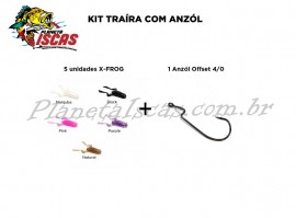 Isca Monster 3X Kit Trara X-Frog + Anzol Off Set 4/0 